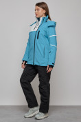 Купить Горнолыжный костюм женский зимний голубого цвета 02321Gl, фото 23