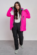 Купить Горнолыжный костюм женский зимний розового цвета 02321R, фото 14
