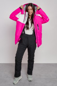 Купить Горнолыжный костюм женский зимний розового цвета 02321R, фото 15