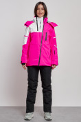 Купить Горнолыжный костюм женский зимний розового цвета 02321R, фото 4