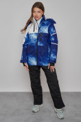 Купить Горнолыжный костюм женский зимний синего цвета 02321S