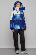 Купить Горнолыжный костюм женский зимний синего цвета 02321S, фото 11