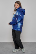 Купить Горнолыжный костюм женский зимний синего цвета 02321S, фото 2