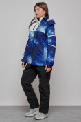 Купить Горнолыжный костюм женский зимний синего цвета 02321S, фото 6
