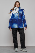 Купить Горнолыжный костюм женский зимний синего цвета 02321S, фото 7