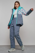 Купить Горнолыжный костюм женский зимний бирюзового цвета 02337Br, фото 24