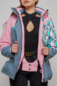 Купить Горнолыжный костюм женский зимний розового цвета 02337R, фото 12