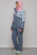 Купить Горнолыжный костюм женский зимний розового цвета 02337R, фото 2