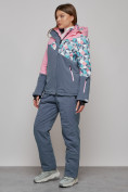 Купить Горнолыжный костюм женский зимний розового цвета 02337R, фото 5
