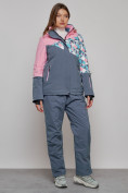 Купить Горнолыжный костюм женский зимний розового цвета 02337R, фото 6