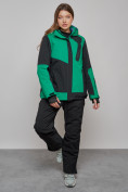 Купить Горнолыжный костюм женский большого размера зимний зеленого цвета 02366Z, фото 12