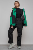 Купить Горнолыжный костюм женский большого размера зимний зеленого цвета 02366Z, фото 14