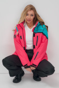 Купить Горнолыжный костюм женский зимний розового цвета 02390R, фото 10