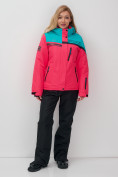 Купить Горнолыжный костюм женский зимний розового цвета 02390R, фото 13