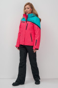 Купить Горнолыжный костюм женский зимний розового цвета 02390R, фото 2