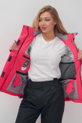Купить Горнолыжный костюм женский зимний розового цвета 02390R, фото 9
