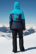 Купить Горнолыжный костюм женский зимний бирюзового цвета 02395Br, фото 4