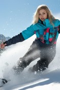 Купить Горнолыжный костюм женский зимний бирюзового цвета 02395Br, фото 2