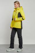 Купить Горнолыжный костюм женский зимний желтого цвета 03105J, фото 3