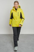 Купить Горнолыжный костюм женский зимний желтого цвета 03105J, фото 6