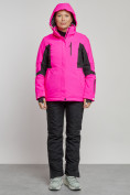 Купить Горнолыжный костюм женский зимний розового цвета 03105R, фото 5