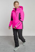 Купить Горнолыжный костюм женский зимний розового цвета 03105R, фото 9