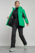 Купить Горнолыжный костюм женский зимний зеленого цвета 03105Z, фото 12