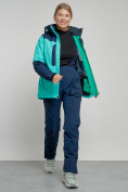 Купить Горнолыжный костюм женский зимний бирюзового цвета 03307Br, фото 8