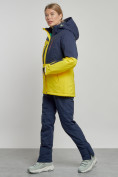 Купить Горнолыжный костюм женский зимний желтого цвета 03307J, фото 3
