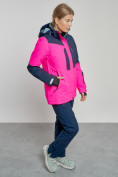 Купить Горнолыжный костюм женский зимний розового цвета 03307R, фото 11