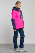 Купить Горнолыжный костюм женский зимний розового цвета 03307R, фото 2