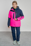Купить Горнолыжный костюм женский зимний розового цвета 03307R, фото 9