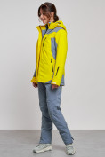 Купить Горнолыжный костюм женский зимний желтого цвета 03310J, фото 2