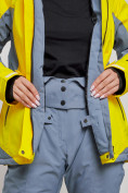 Купить Горнолыжный костюм женский зимний желтого цвета 03310J, фото 6
