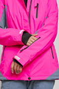 Купить Горнолыжный костюм женский зимний розового цвета 03310R, фото 11