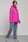 Купить Горнолыжный костюм женский зимний розового цвета 03310R, фото 3