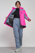 Купить Горнолыжный костюм женский зимний розового цвета 03310R, фото 8