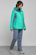 Купить Горнолыжный костюм женский зимний зеленого цвета 03310Z, фото 3
