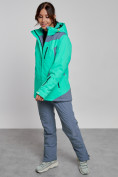 Купить Горнолыжный костюм женский зимний зеленого цвета 03310Z, фото 7
