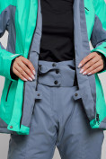 Купить Горнолыжный костюм женский зимний зеленого цвета 03310Z, фото 9