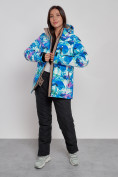 Купить Горнолыжный костюм женский зимний синего цвета 03320S, фото 11