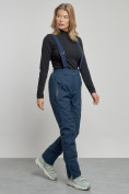 Купить Горнолыжный костюм женский зимний темно-синего цвета 03320TS, фото 18