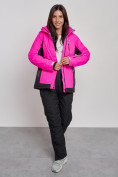 Купить Горнолыжный костюм женский зимний розового цвета 03327R, фото 11