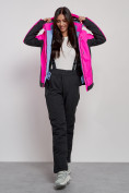 Купить Горнолыжный костюм женский зимний розового цвета 03327R, фото 12