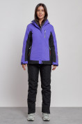 Купить Горнолыжный костюм женский зимний темно-фиолетового цвета 03327TF, фото 4