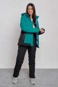 Купить Горнолыжный костюм женский зимний темно-зеленого цвета 03327TZ, фото 11
