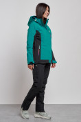 Купить Горнолыжный костюм женский зимний темно-зеленого цвета 03327TZ, фото 3