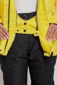 Купить Горнолыжный костюм женский зимний желтого цвета 03331J, фото 10
