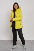 Купить Горнолыжный костюм женский зимний желтого цвета 03331J, фото 11