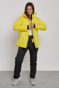 Купить Горнолыжный костюм женский зимний желтого цвета 03331J, фото 12